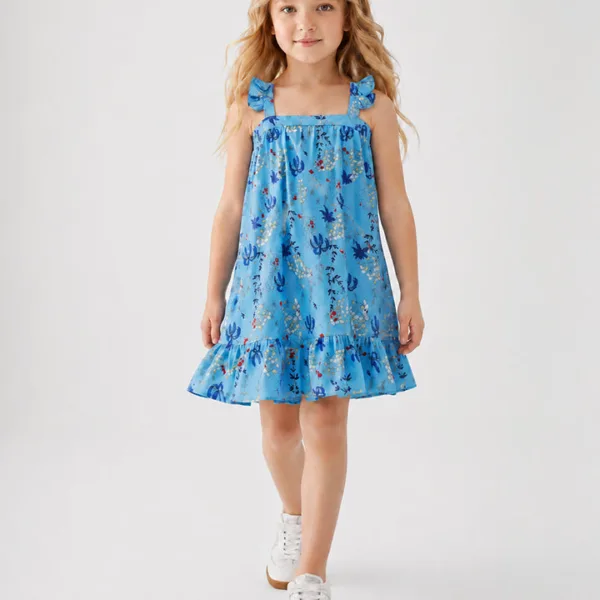 Blue Blossom Cotton Dress