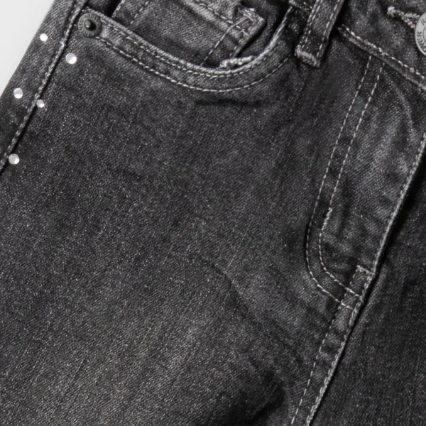 Girls Black Denim Boot-Cut Jeans