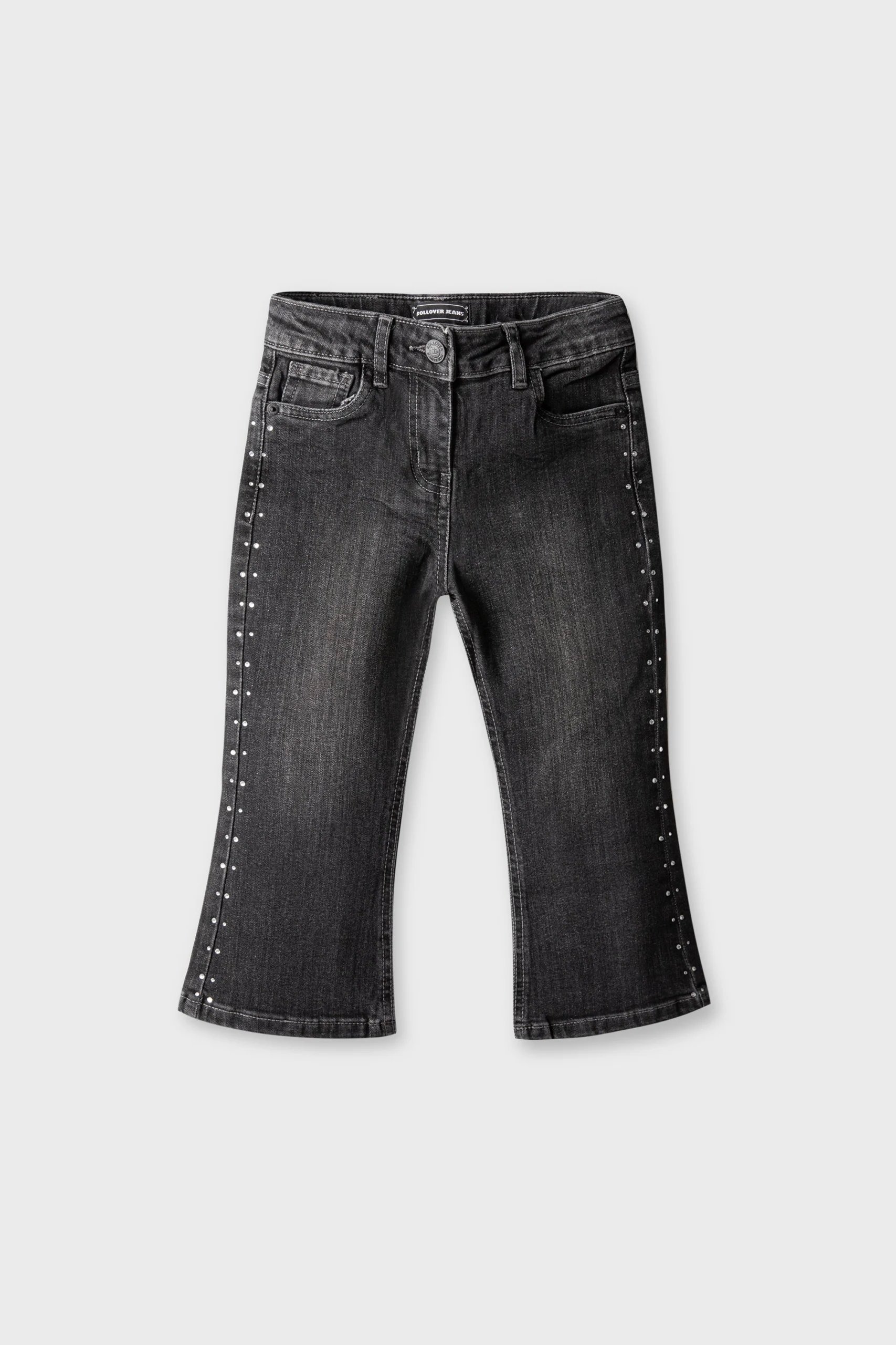 Girls Black Denim Boot-Cut Jeans