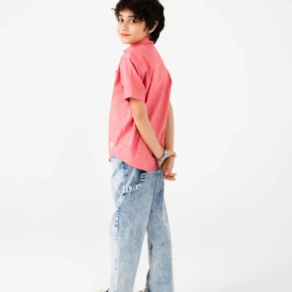 Boys Red Horizon Chambray Shirt