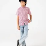 Boys Red Stripe Casual Shirt