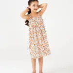 Citrus Twirl Cotton Dress