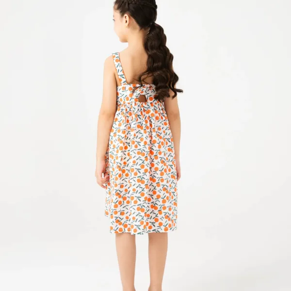 Citrus Twirl Cotton Dress