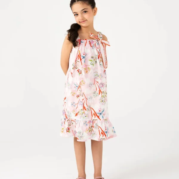 Happy Sketch Frill Dress