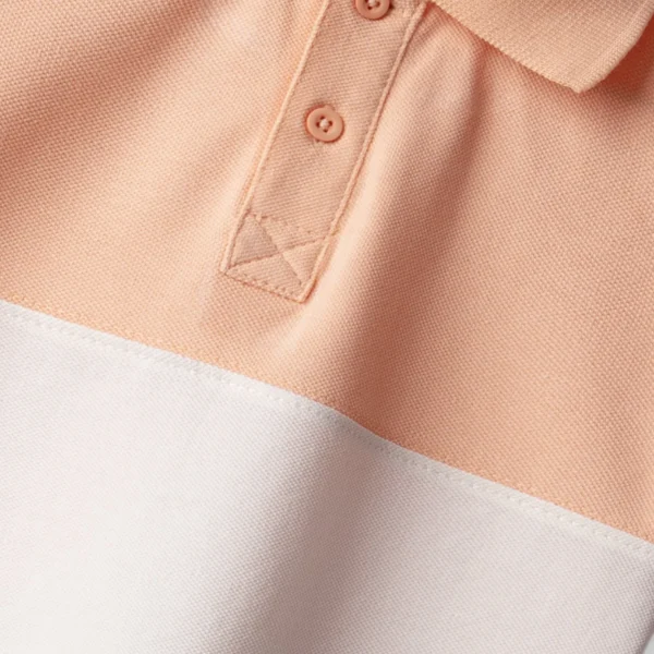 Boys Peach Panel Polo Shirt