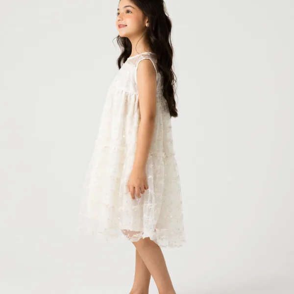 White & Gold Party Dress