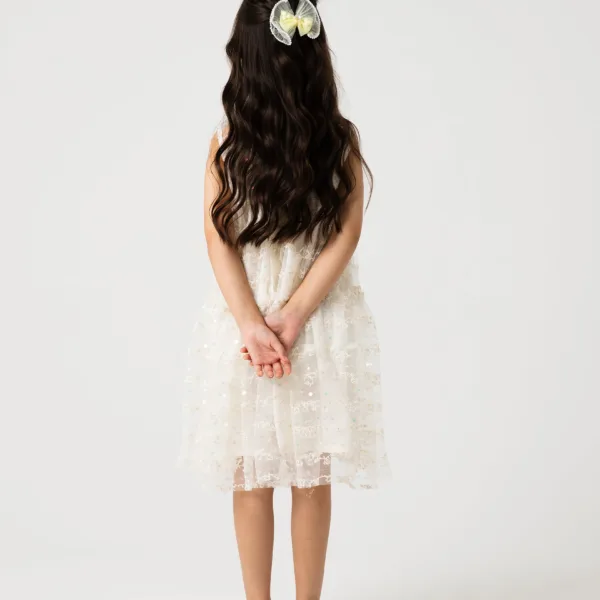 White & Gold Party Dress