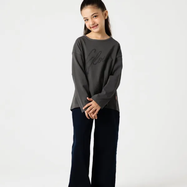 Girls Charcoal Muse Drop Tee