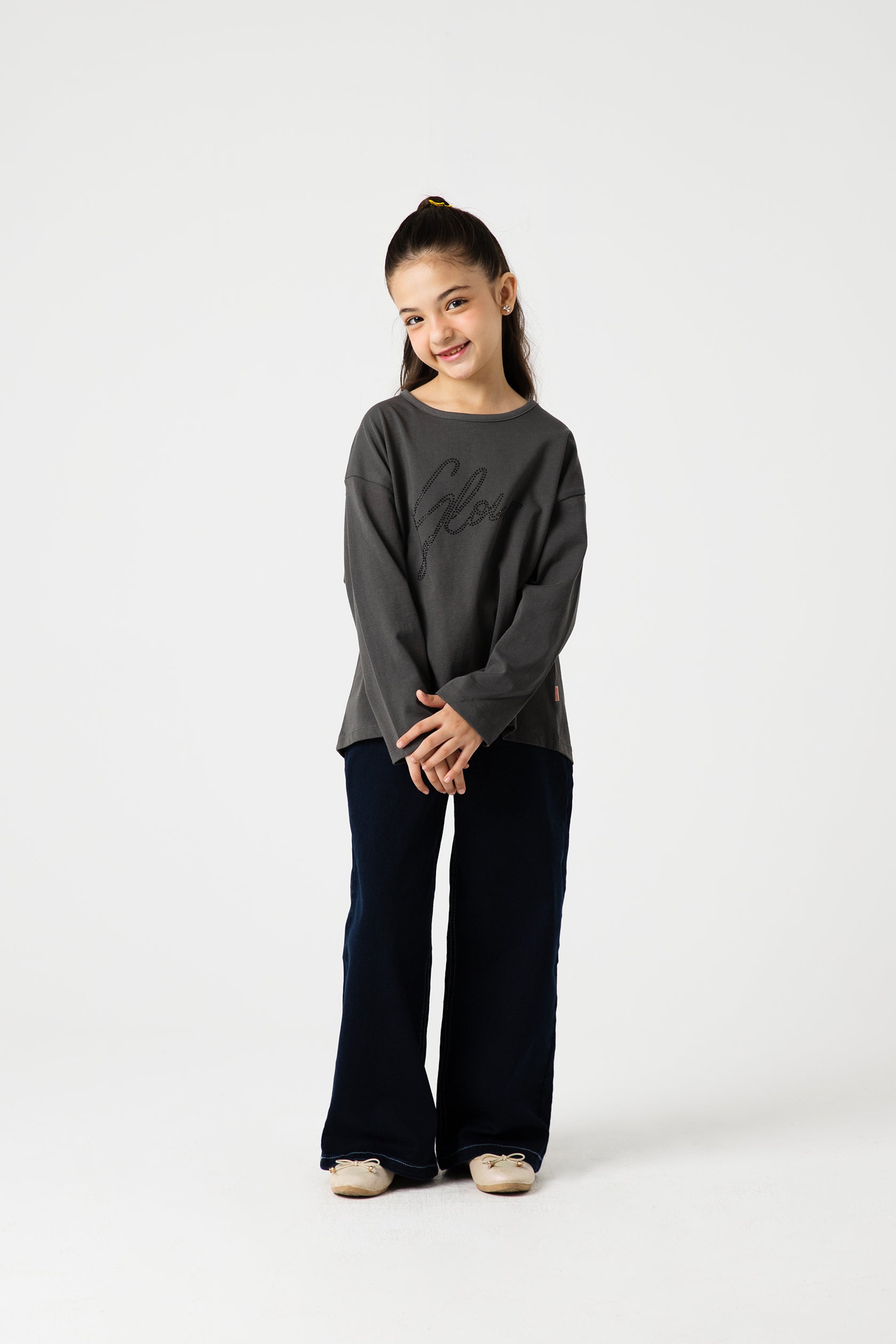 Girls Charcoal Muse Drop Tee