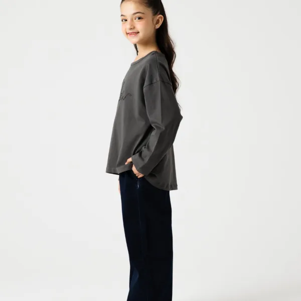 Girls Charcoal Muse Drop Tee