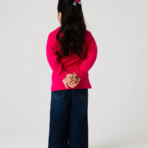 Girls Fuchsia Heart Sparkle Tee