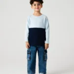 Boys Aqua Block Drop Tee