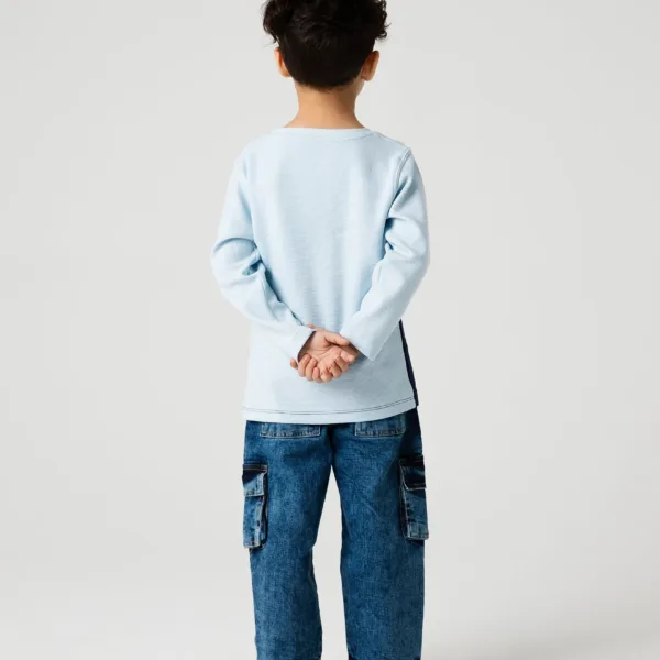 Boys Aqua Block Drop Tee