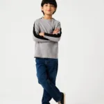 Boys Shadow Grey Raglan Tee