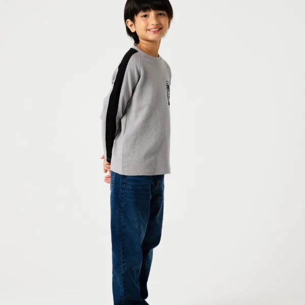 Boys Shadow Grey Raglan Tee