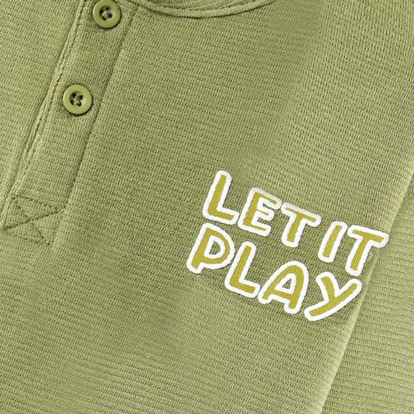 Boys Olive Play Henley Tee
