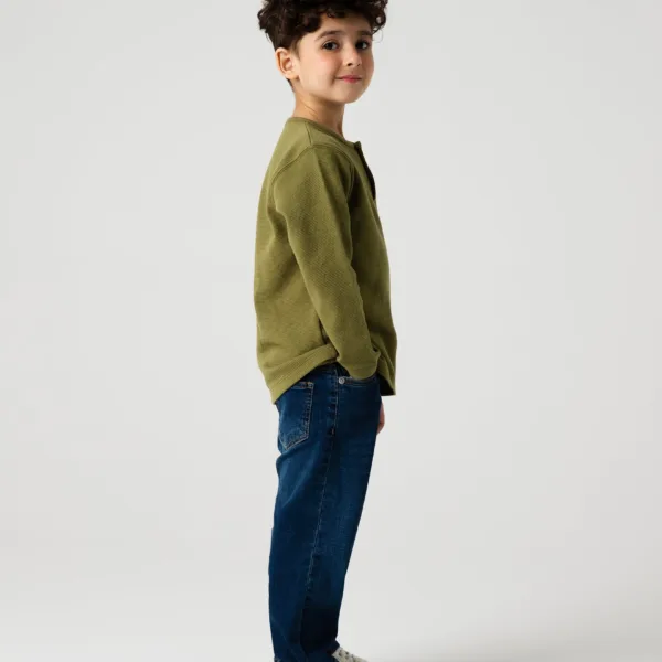 Boys Olive Play Henley Tee