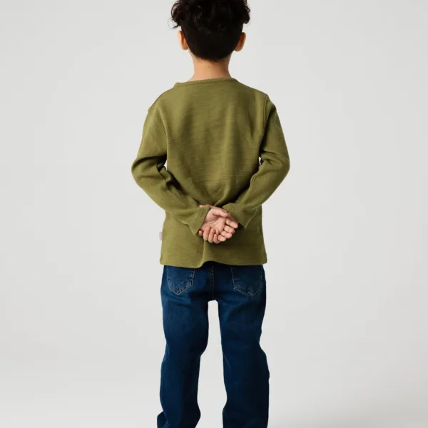 Boys Olive Play Henley Tee