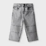 Boys Grey Panneled Denim Jeans