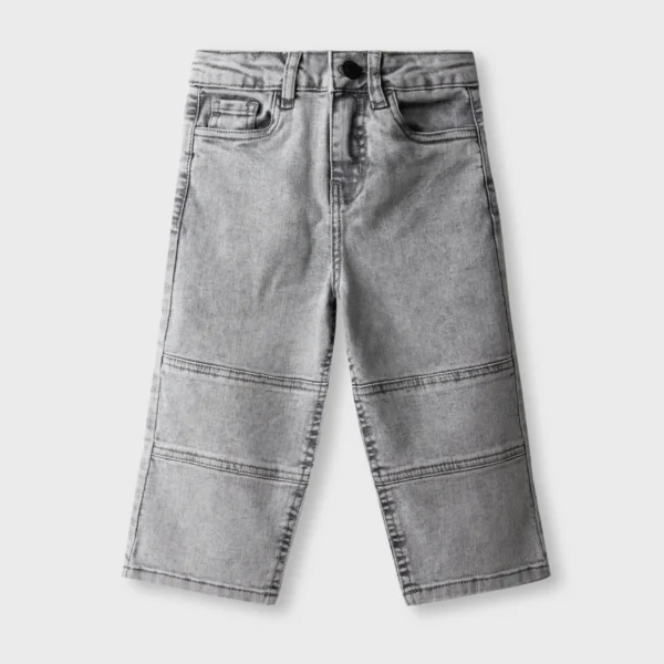 Boys Grey Panneled Denim Jeans