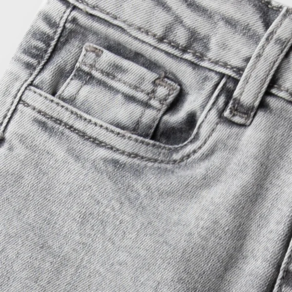 Boys Grey Panneled Denim Jeans