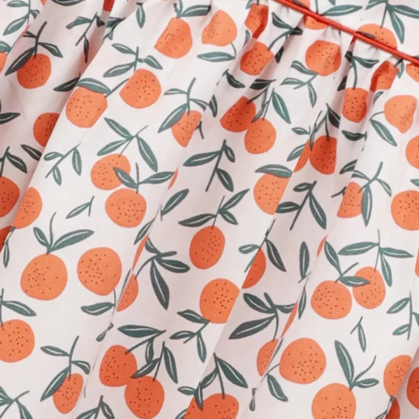 Citrus Twirl Cotton Dress
