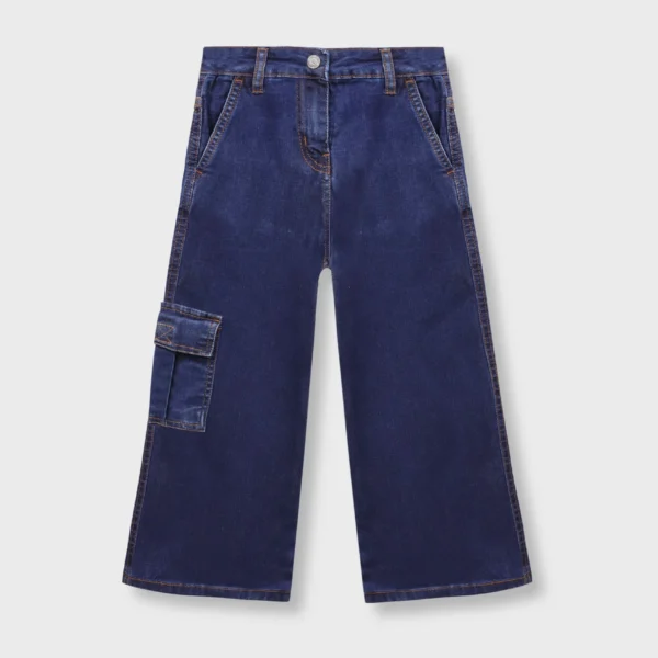 Girls Denim Straight Jeans with Belt