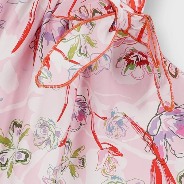 Happy Sketch Frill Dress