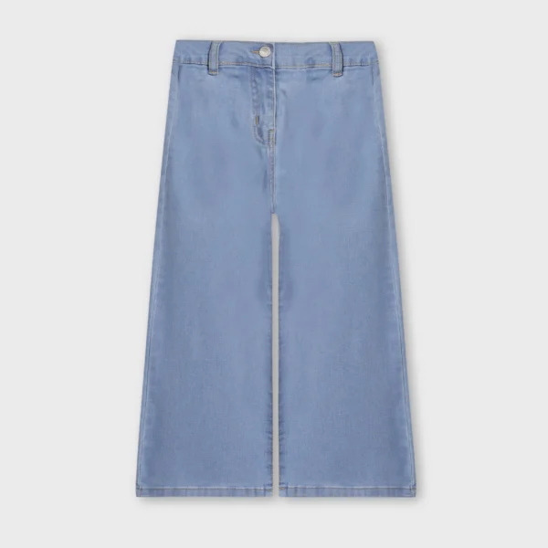 Girls Soft Blue Straight Fit Jeans