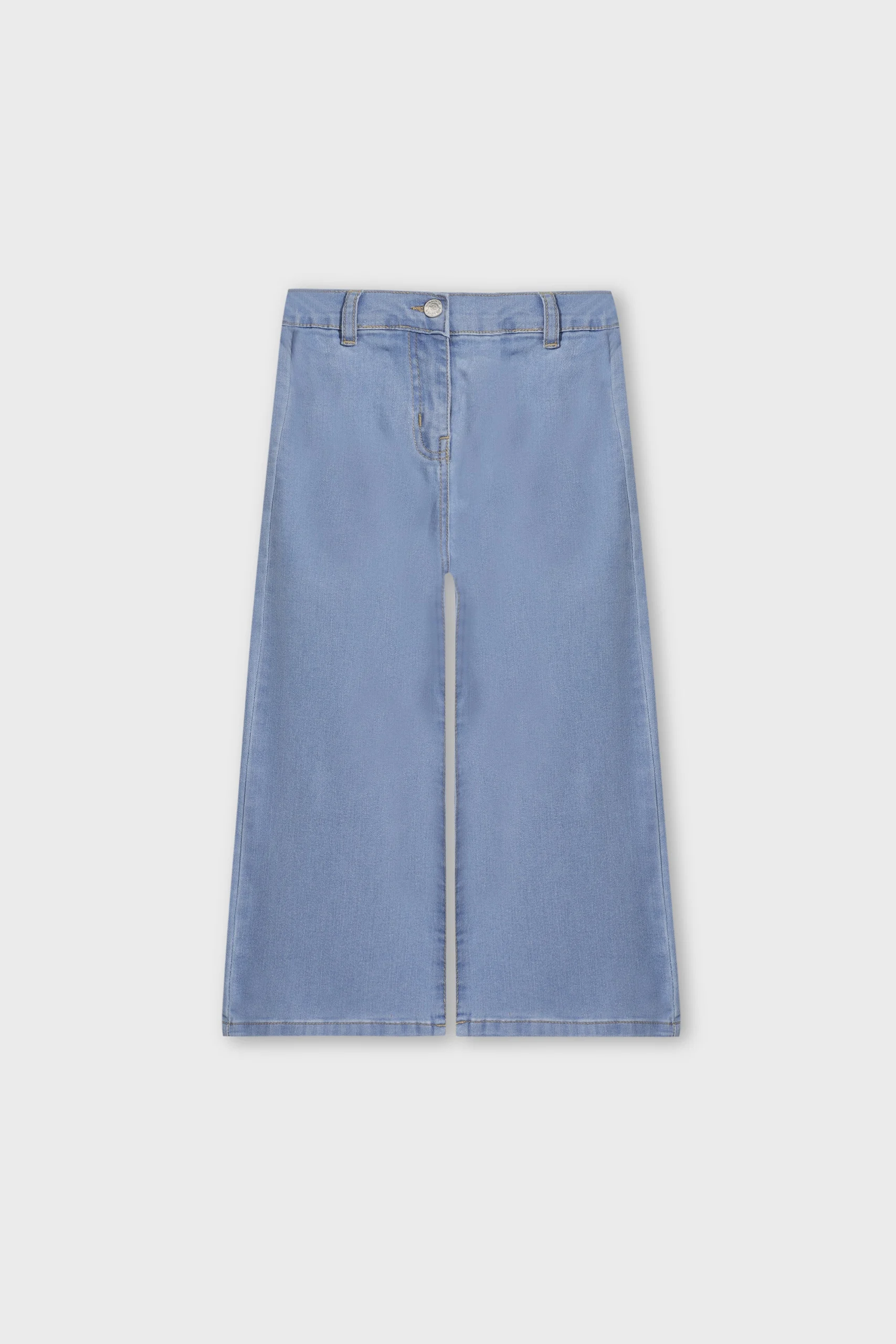 Girls Soft Blue Straight Fit Jeans
