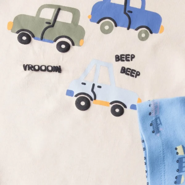 Boys Wheels and Rails Bodysuit Set (Pack of 2)