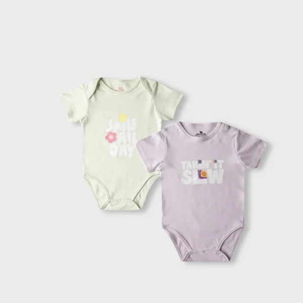 Girls Smile Blossom Bodysuit Set (Pack of 2)