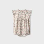 Girls Cotton Carrot Flutter Romper