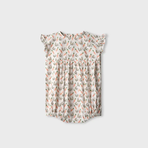 Girls Cotton Carrot Flutter Romper