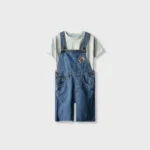 Boys Scout Denim Dungaree Set