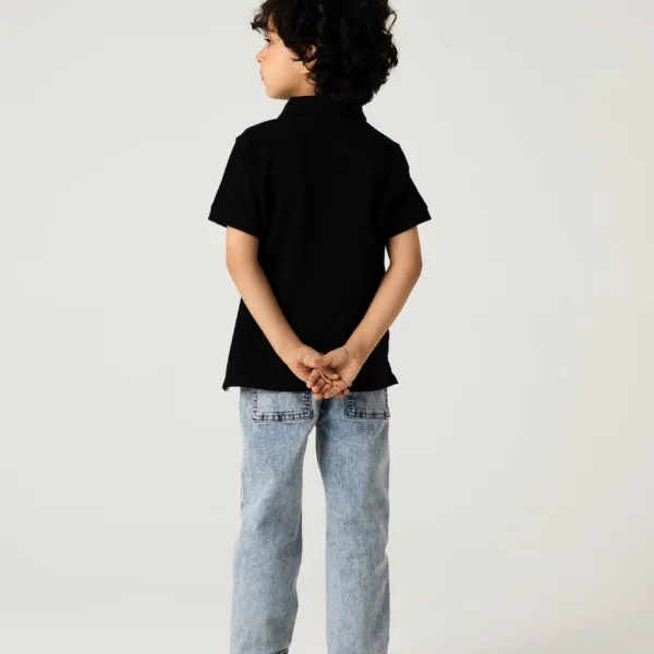 Boys Classic Black Pique Polo