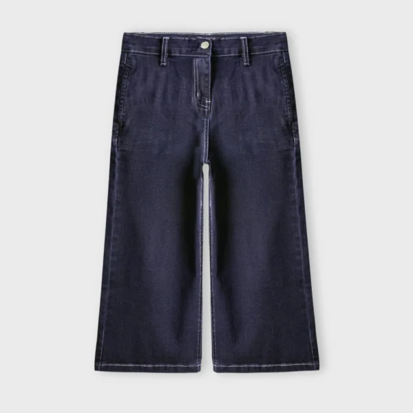 Girls Wide Relaxed Blue Jeans