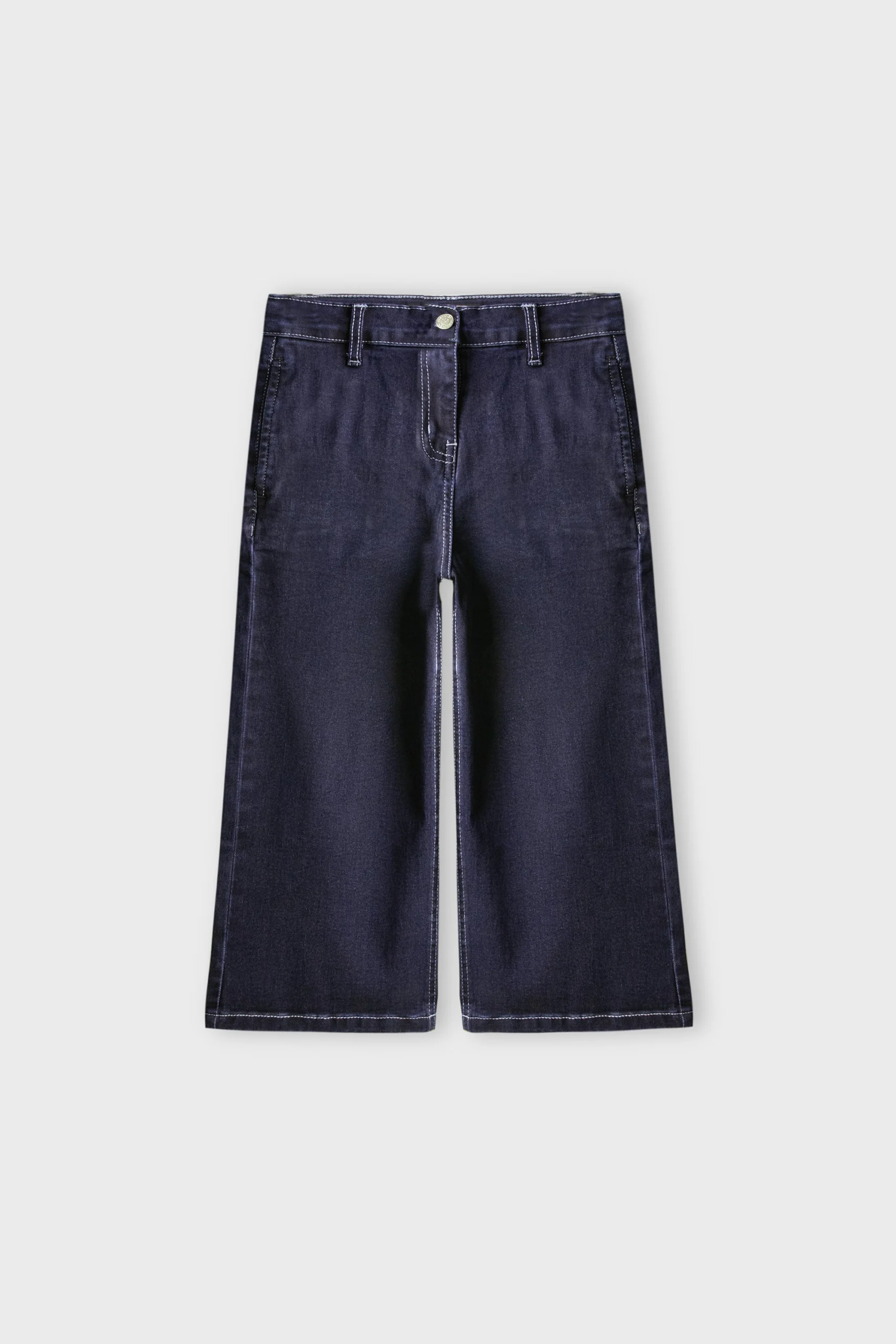Girls Wide Relaxed Blue Jeans
