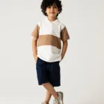 Boys Off-White Beige Panel Polo