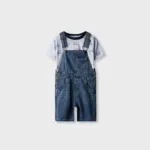 Boys Vehicle Printed Dungaree Set