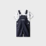 Boys Controller Print Dungaree Set