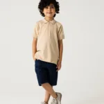 Boys Smart Zip Beige Polo