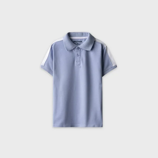 Boys Indigo White Panel Polo Shirt