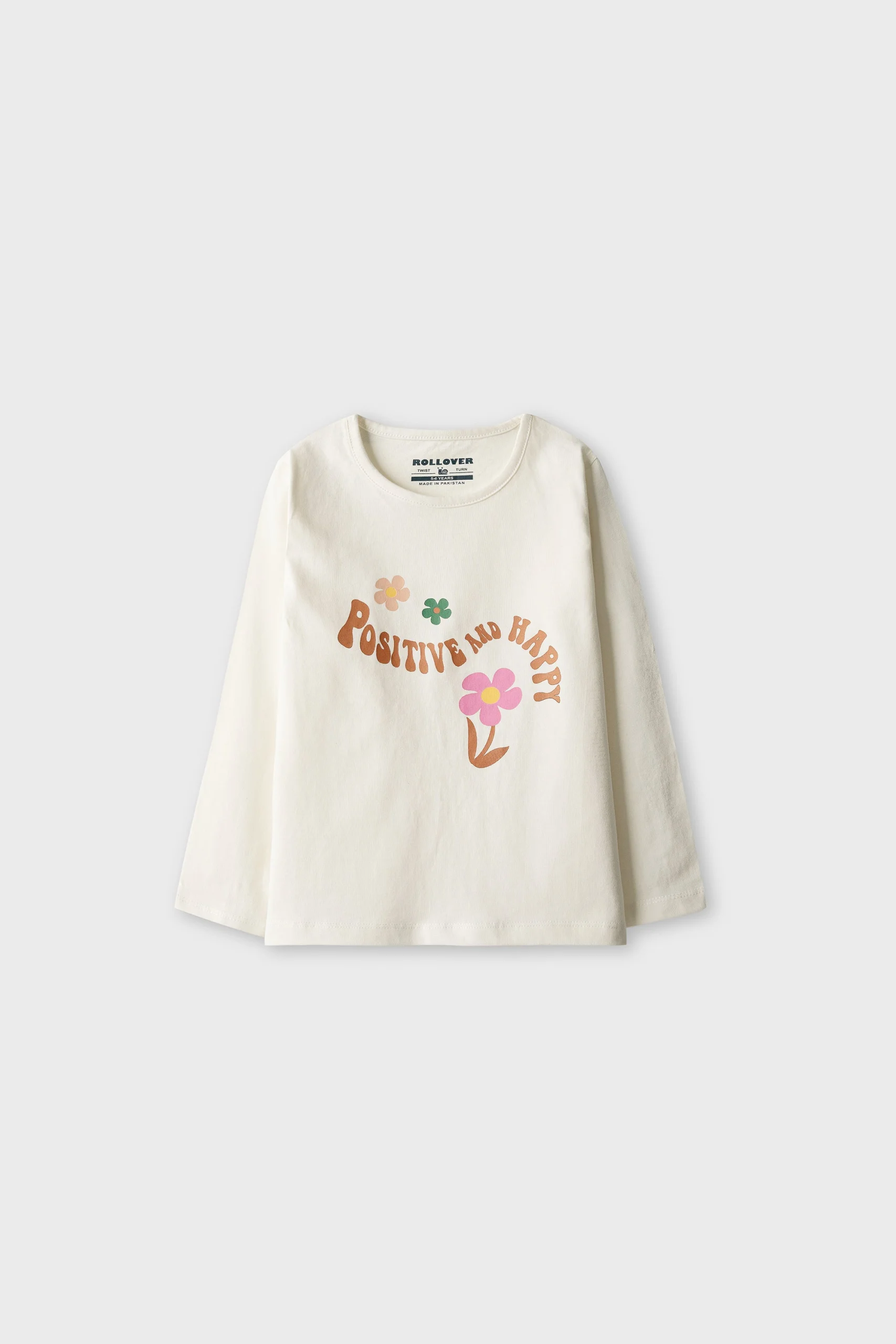 Girls Off-White Positive Vibes Tee