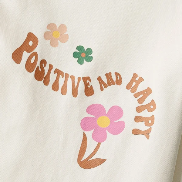 Girls Off-White Positive Vibes Tee