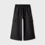 Girls Black Streetline Cargo Trousers