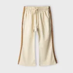 Girls Mocha Line Flared Terry Trousers