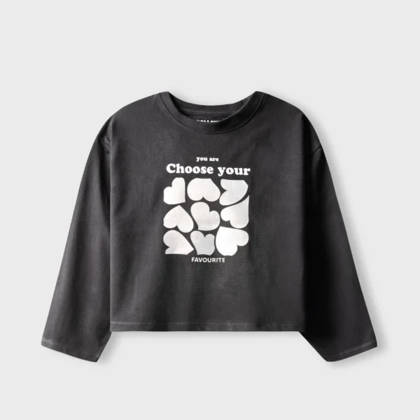 Girls Pulse Black Oversized Tee