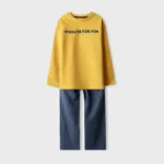Boys Mustard Navy Mini Terry Co-ord