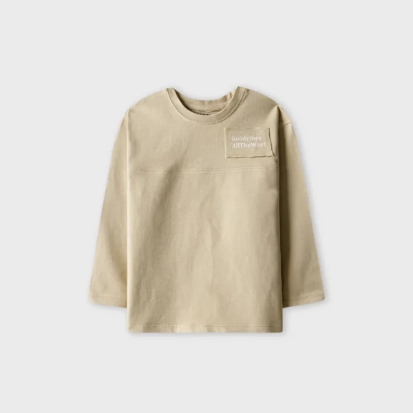 Boys Beige Drop Mini Terry Tee